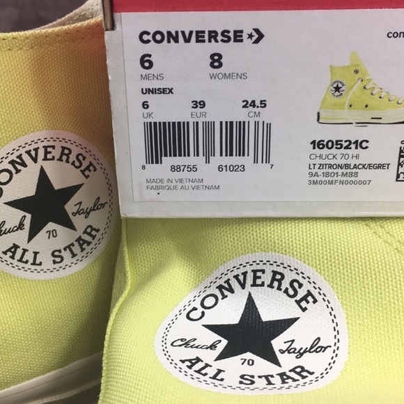 Converse CHUCK 70 HI lt citron/black/egret - Picture 4 of 8